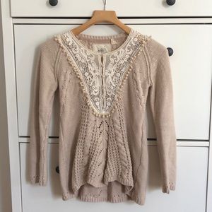 Angel of the North knit, lace sweater